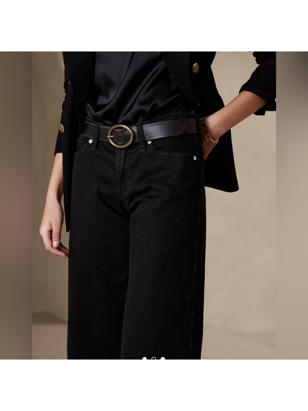 Banana Republic Low-Rise Wide Leg Black Skater Baggy Grunge Jeans NWT 32/14